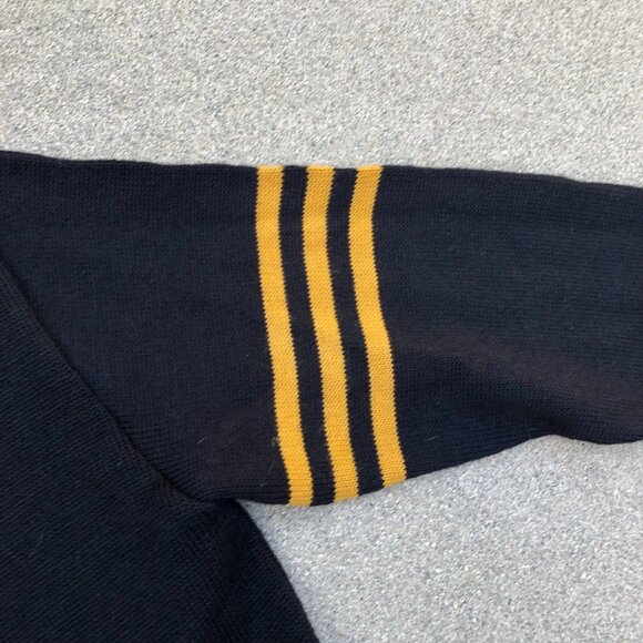 VTG VSA Custom Apparel Wool Cardigan Sweater MED Wool Black Button Knit - Picture 6 of 8